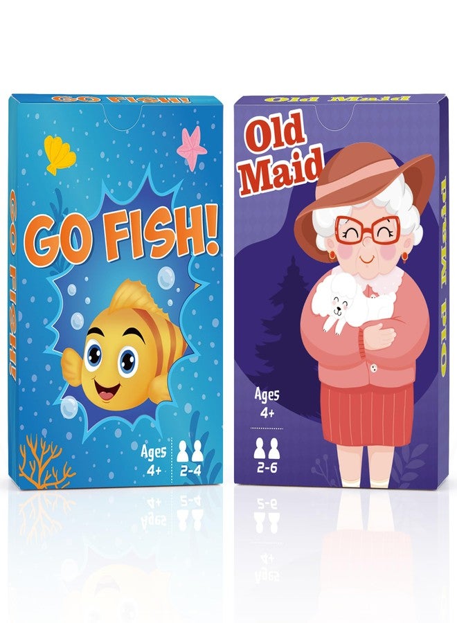 Timenued Card Games,Go Fish and Old Maid Card Game for Kids Ages 4-8,Fun Classic Interactive Games for Kids Toddlers Adults,Perfect for Stocking Stuffers Gifts,Family Game Night Party Games(Go Fish&Old Maid) - Image 1